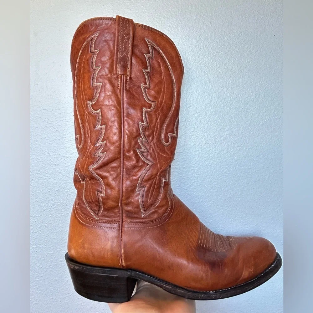 Lucchese 1883 Men’s Cowboy Western Boots Camel Brown Leather Men’s Size 8.5 2E - Picture 2 of 14